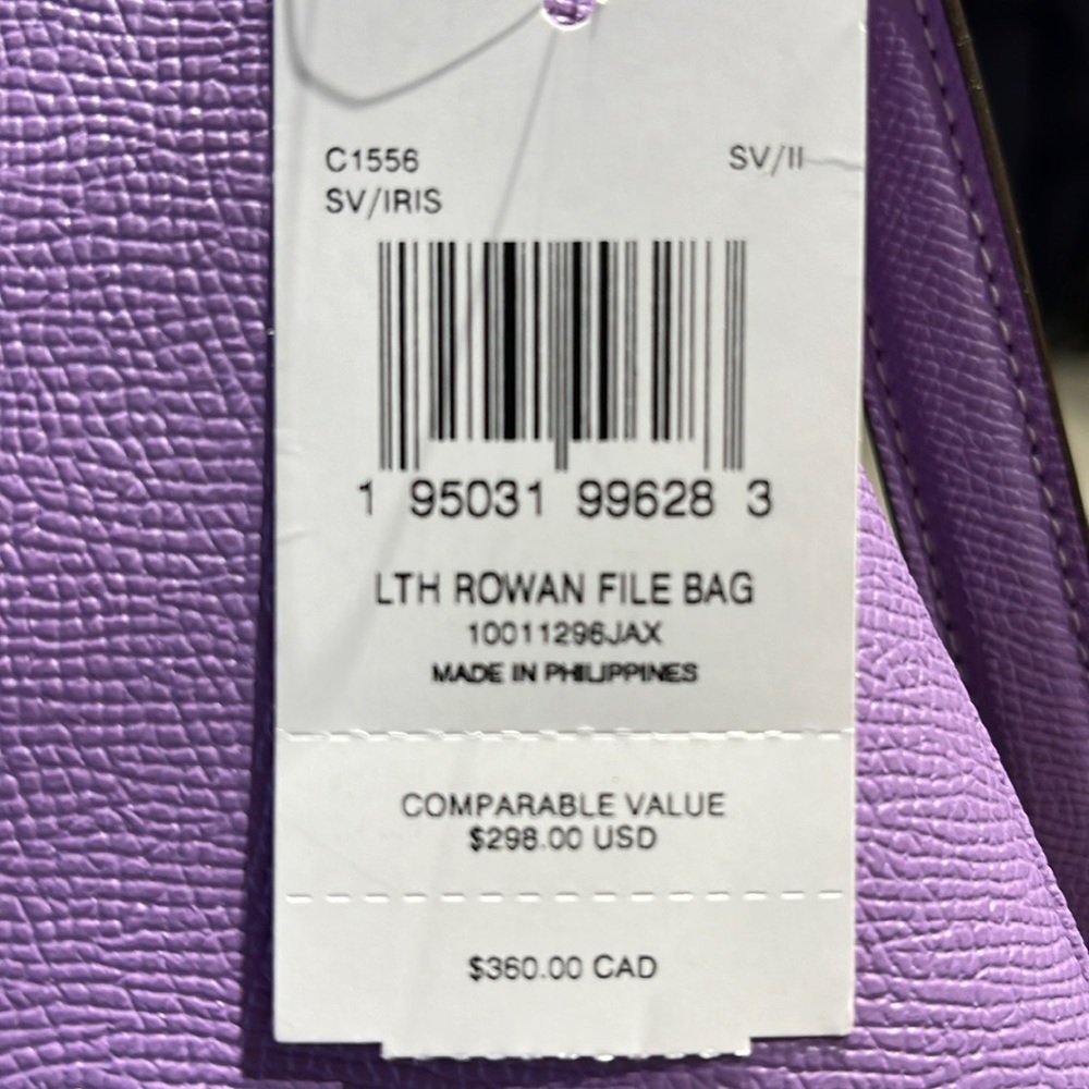 COACH ROWAN FILE BAG (COACH C1556)
SILVER/IRIS
NWT - Picture 8 of 16